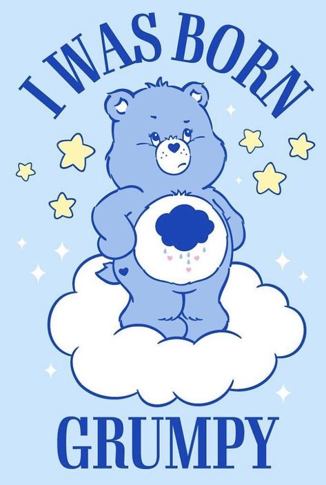 Grumpy Care Bear Wallpaper, Grumpy Bear Aesthetic, Grumpy Bear Wallpaper, Blue Care Bear, Care Bears Grumpy Bear, Grumpy Care Bear, Looney Tunes Wallpaper, Grumpy Bear, Unique Iphone Wallpaper