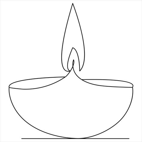 Continuous single line art drawing of candle and minimalist outline vector art drawing Candle Outline Drawing, Candle Outline, Diwali Design, Single Line Art, Line Art Drawing, Minimalist Drawing, Outline Drawing, Tree Saw, Heart Tree