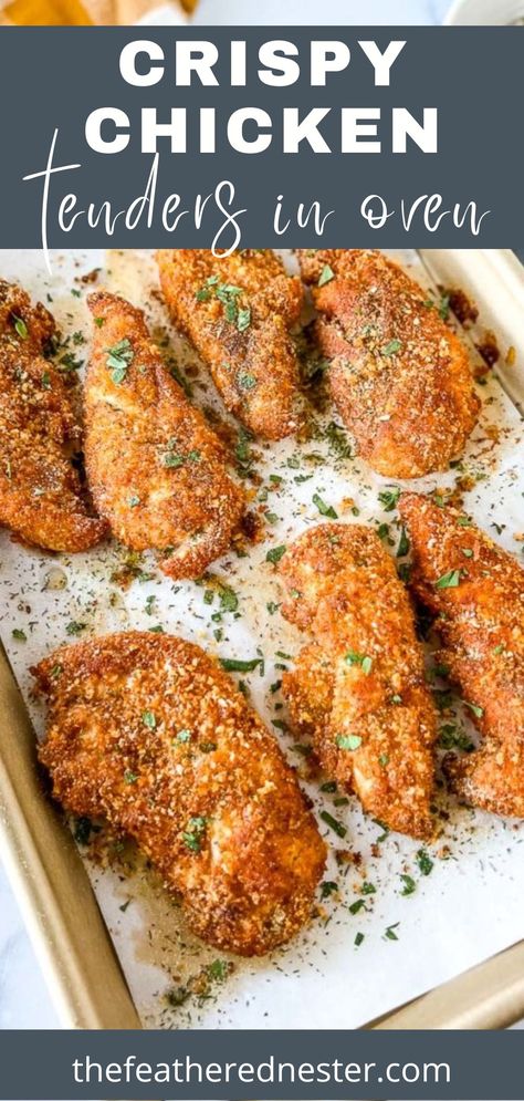 Panko Baked Chicken Tenders, Baked Chicken Bread Crumbs, Sheet Pan Breaded Chicken, Chicken Tenderloin Recipes Breaded, Oven Baked Panko Chicken Tenders, Bakes Chicken Tenders, Chicken Tender Panko Recipes, Crunchy Baked Chicken Tenders, Meals To Make With Chicken Tenderloins