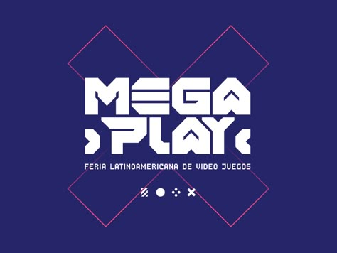 Megaplay - Latin American videogame fair - brand design by Luciano Costilla on Dribbble Human My Melody, Gamer Branding, Pixel Logo Design, Toy Branding, Gaming Branding, Game Company Logo, Chaos Logo, Games Cafe, Game Branding