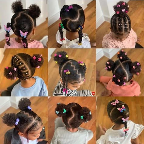 Quick Kiddie Hairstyles, African Kids Hairstyles Girls Easy, Short Toddler Hairstyles Black, Black Toddler Hairstyles, Black Baby Girl Hairstyles, Baby Girl Hairstyles Curly, Daughter Hairstyles, Cute Toddler Hairstyles, Lil Girl Hairstyles