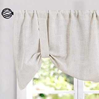 How To Make A Valance, Valances For Kitchen, Valences For Windows, Small Bathroom Window, Linen Valances, Tie Up Valance, Tie Up Curtains, Tie Up Shades, Curtains Farmhouse