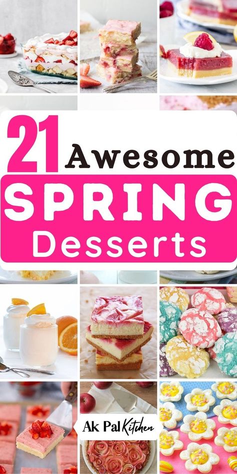 Light Easter Desserts, Spring Baking Recipes, Dessert Spring, Spring Dessert Ideas, Light Summer Desserts, Spring Snacks, Spring Time Desserts, Spring Recipes Dessert, Spring Cupcakes