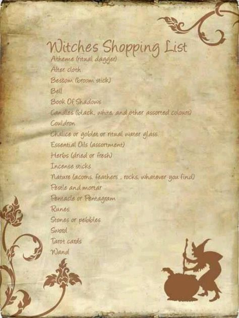 Witch's Shopping List.... Witch Shopping List, Shadow Candle, Witch Tools, Tools List, Wiccan Magic, Witch Shop, Wiccan Witch, Wicca Witchcraft, Witch Spell