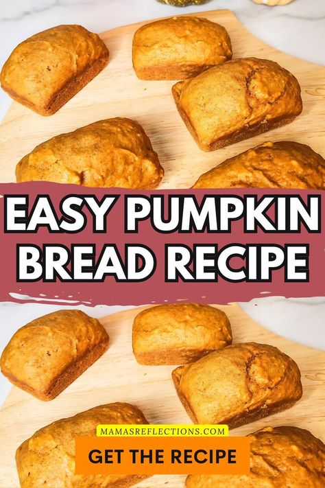 Perfectly Moist Pumpkin Bread Pumpkin Butter Bread, Easy Baked Treats, Bread Recipes Pumpkin, Things To Bake When Bored, Easy Things To Bake, Pumpkin Bread Recipe Easy, Easy Pumpkin Bread Recipe, Homemade Pumpkin Bread, Fall Bread Recipes