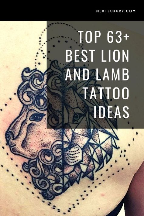 Sheep And Lion Tattoo, Biblical Animal Tattoo, Lion And Lamb Tattoo Outline, Lion And Lamb Tattoo Men, Lion Lamb Dove Tattoo, Simple Lion And Lamb Tattoo, Lion And Lamb Tattoo Minimalist, Lamb Lion Tattoo, Lion And The Lamb Tattoo For Women