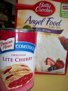 Cherry Angel Food Cake, Weight Watchers Cake Recipes, Weight Watchers Cake, Angel Food Cake Mix, 2 Ingredient Cakes, Angel Food Cake Desserts, Cake Cherry, Boxed Cake Mixes Recipes, Angel Food Cake Mix Recipes