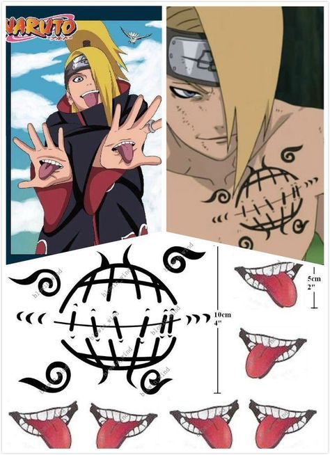 Deidara Hand Tattoo, Deidara Hand Mouth, Mouth Sketches, Akatsuki Tattoo, Kakashi Tattoo, Naruto Deidara, Tongue Tattoo, Mouth Tattoo, Anime Mouths