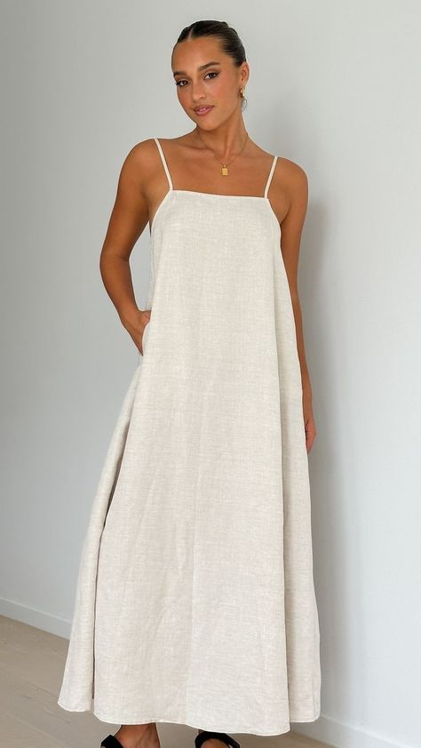 Casual Dress With Pockets, One Size Fit All Dresses, Beige Long Summer Dress, Free Dresses For Women, Free Size Dress Women, Viscose Dress Summer, Maxi Dress Styling, Linnen Dress, One Size Fits All Dress