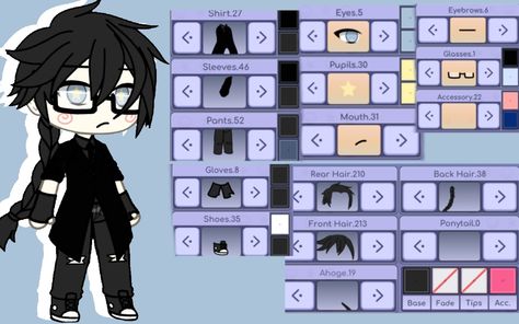 gacha boy clothes 
black suit
Long hair
Glasses Gacha Club Male Outfits Suit, Gacha Life Outfits Guys, Gacha Life Suit Ideas, Gacha Life King Outfits, Gacha Life Outfits Boys Y2k, Gacha Life Outfits Boys Hair, Gacha Clothes Ideas Male, Gacha Club Clothes Ideas Male, Gacha Boys Outfits