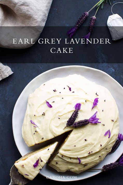 Earl Gray Lavender Cake, Lavender Earl Grey Cake, Earl Grey Cake Recipe, Impressive Dinner Recipes, Lavender Cake Recipe, Earl Grey Lavender, Lavender Dessert, Earl Grey Cake, Grey Cake