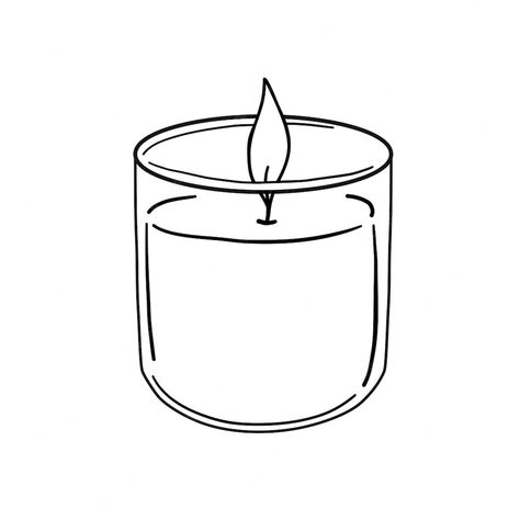 Candle Sketch Art, Candle Line Drawing, How To Draw Candles, Candle Line Art, Candle Drawing Art, Spirit Candles, Candle Art Drawing, Candles Drawing, Candle Black And White