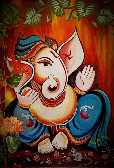 Ganesh Ji Acrylic Painting On Canvas, Ganesh Ji Wall Painting, Ganpati Drawing Canvas, Lord Ganesha Acrylic Painting, Ganpati Ji Painting, Ganesha Ji Drawing, Ganapati Canvas Painting, Ganesha Painting Acrylics Easy, Ganesh Wall Painting