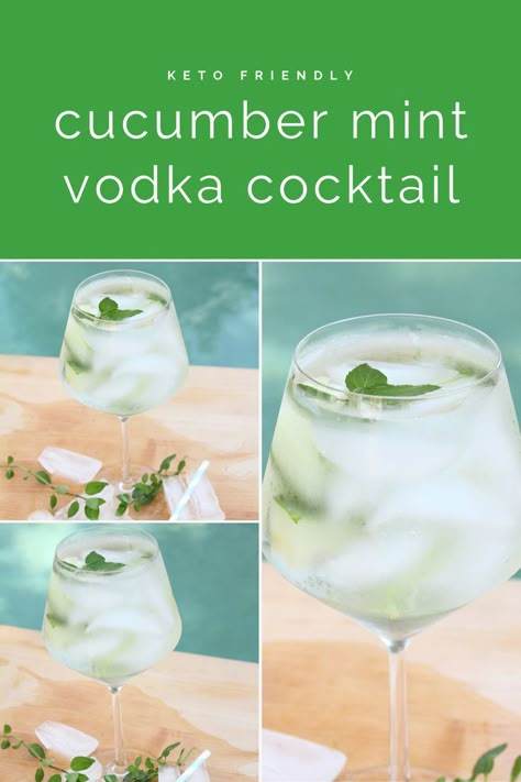 Cucumber Mint Vodka Cocktail, Mint Alcoholic Drinks, Refreshing Vodka Drinks, Mint Drink Recipe, Cucumber Vodka Drinks, Flaming Cocktails, Alcoholic Drinks Vodka, Keto Alcohol Drinks, Alcohol Wedding