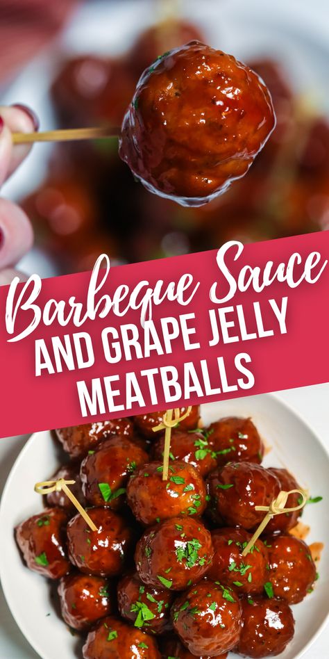 Kielbasa Grape Jelly Bbq Sauce, Cocktail Meatballs Bbq Sauce, Grape Bbq Meatballs Crock Pot, Bbq Sauce With Grape Jelly, Easy Barbecue Meatballs, Cocktail Meatballs Grape Jelly Bbq, Bowtie Pasta Meatball Appetizer, Bbq Grape Jelly Meatballs Crock Pot, Grape Jelly Barbecue Sauce Meatballs