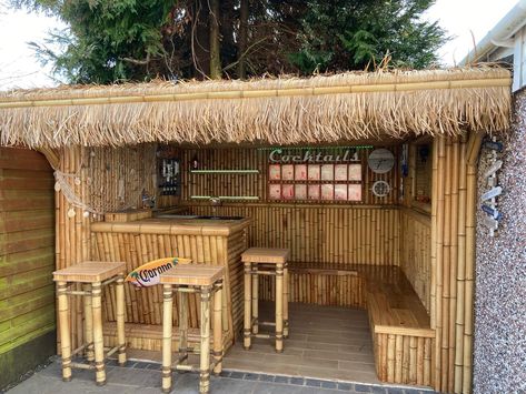 Bamboo Tiki Bar, Bamboo Restaurant, Bamboo Furniture Design, Outdoor Tiki Bar, Bamboo Wallpaper, Game Room Tables, Poker Tables, Bamboo Outdoor, Bahay Kubo