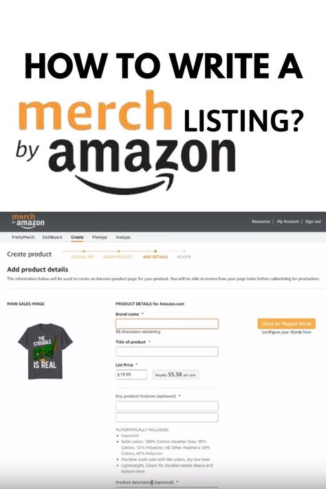 Write A Merch By Amazon Listing Starting A Tshirt Business, Merch By Amazon, Earn Money Online Fast, Best T Shirt Designs, Tshirt Business, Sales Image, Amazon Merch, Sell On Amazon, I Will Show You