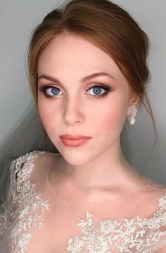 Wedding Makeup Redhead, Make Up Sposa, Wedding Makeup For Blue Eyes, Romantic Wedding Makeup, Wedding Makeup For Brunettes, Fall Wedding Makeup, Pale Makeup, Redhead Makeup, Wedding Hairstyles And Makeup