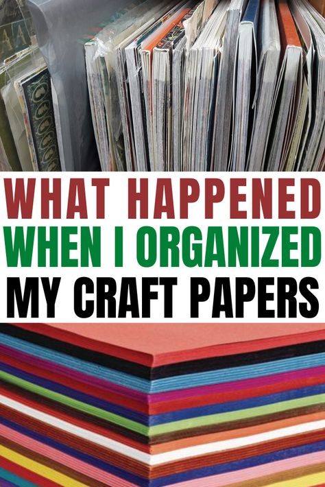 Craft Paper Storage Ideas Diy, Craft Paper Organization Diy, Organize Craft Paper, Craft Paper Storage Ideas, Craft Paper Organization, How To Store Scrapbook Paper, Small Craft Room Ideas Diy, Paper Scrap Organization, Organizing Scrapbook Paper