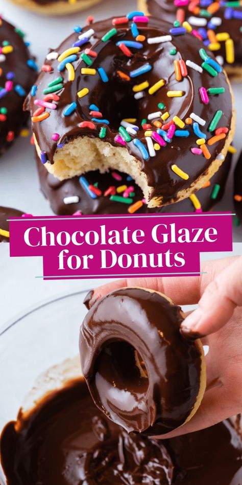 Donut Dipping Glaze, Chocolate Frosted Donut, Chocolate Glaze For Donuts Recipe, Donut Chocolate Glaze, Chocolate Donut Frosting, Chocolate Donut Glaze, Donut Glaze Recipe, Chocolate Glazed Donuts Recipe, Donut Glaze Recipes