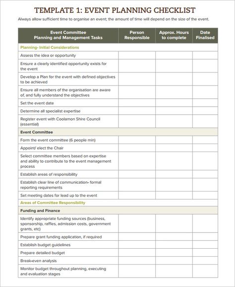 Event Checklist Template - 13+ Free Word, Excel, PDF Documents Download | Free & Premium Templates Event Checklist Template, Event Planning Forms, Event Planning Checklist Templates, Event Planning Timeline, Event Checklist, Event Planning Proposal, Conference Planning, Event Planning Worksheet, Planning School