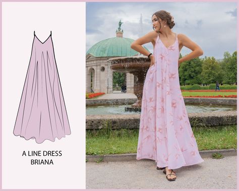 A-Line Dress - Briana - THISISKACHI Summer Dress Patterns, Sewing Projects Clothes, Maxi Dress Pattern, Clothes Sewing, Couture Mode, Diy Sewing Clothes, Clothes Sewing Patterns, How To Make Clothes, Dress Sewing Pattern