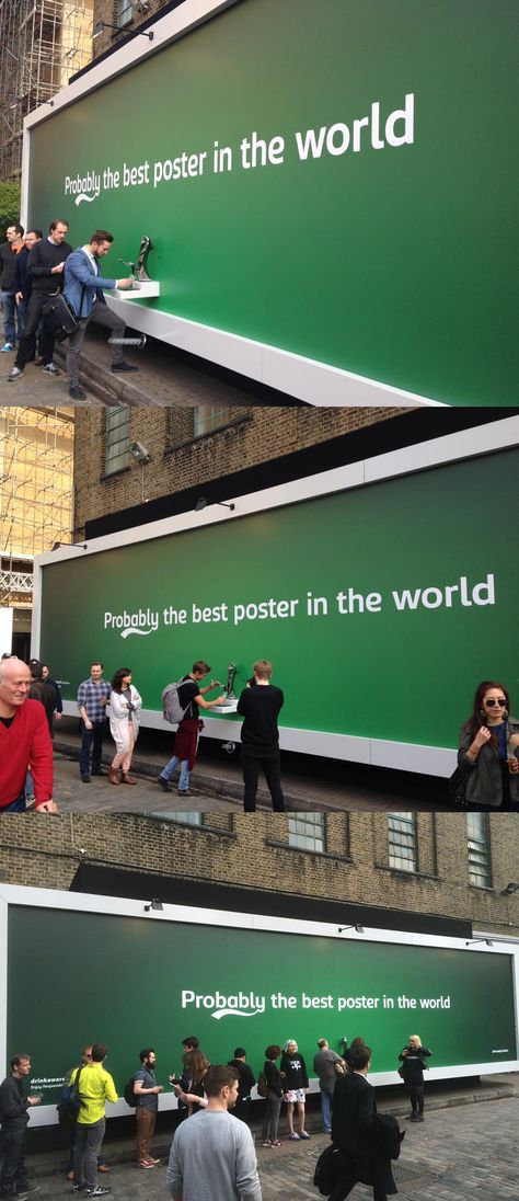 Carlsberg billboard near Truman Brewery in London is dispensing FREE pints of beer. Brilliant! Pint Of Beer, Cool Posters, Best Of The Best, In London, Beer, Good Things, London, Graphic Design, Drinks