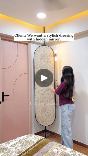 Dressing Table Inside Wardrobe Mirror, Hidden Mirror Dressing Table, Hidden Dressing Mirror, Dressing Mirror With Storage, Mirror With Hidden Storage, Ikea India, Corner Dressing Table, Hidden Mirror, Dressing Unit