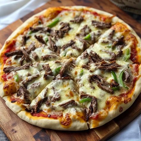 Philly Cheesesteak Pizza Recipe - Philly Cheesesteak Pizza Recipe, Homemade Philly Cheesesteak Pizza, Philly Steak Pizza Recipe, Philly Cheese Steak Pizza Recipe, Philly Pizza, Cheese Steak Pizza, Philly Cheesesteak Pizza, Homemade Philly Cheesesteak, Philly Cheese Steak Pizza