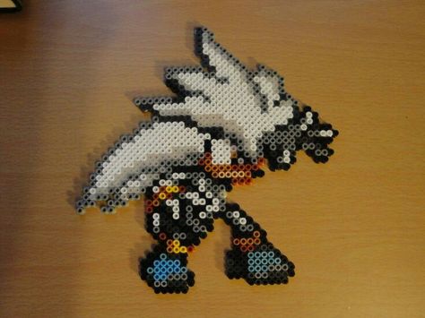 Silver From Sonic, Perler Creations, Easy Pixel Art, Perler Art, Hama Beads Design, Silver The Hedgehog, Perler Bead Templates, Perler Crafts, Diy Perler Bead Crafts