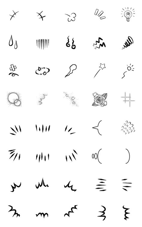 Emoji of Symbols used in Manga – LINE Emoji | LINE STORE Comic Effects Drawing, Anime Emotion Symbols, Random Symbols To Draw, Frustrated Expression Drawing, Manga Tips Comic Books, Comic Drawing Tutorial, Comic Emotion Symbols, Comic Drawing Ideas Cartoon, How To Make Comics Character Design