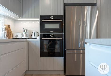 Bosch Combi Oven - Bosch Oven - Fisher & Paykel Fridge - Breville Kettle, Toaster, Nespresso Inbuilt Oven, Bosch Oven, Kettle Toaster, Black Oven, Combi Oven, Black Ovens, House Facades, Fisher Paykel, Modern House Facades