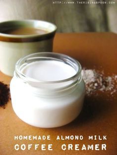 An easy recipe for a Low Carb Coffee Creamer, Almond Milk Coffee Creamer, Almond Milk Coffee, Non Dairy Creamer, Homemade Almond Milk, Clean Eating Challenge, Milk Coffee, Coconut Butter, Nut Milk