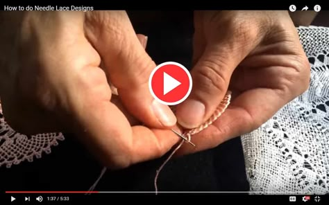 Armenian Lace Tutorial, How To Make Lace Tutorials, Needle Lace Patterns, Lace Making Beginners, How To Make Lace, Armenian Lace, Armenian Needle Lace, Needle Tatting Tutorial, Needle Tatting Patterns