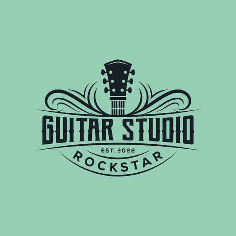 Download this Premium Vector about Premium Guitar Music Studio Vintage Logo and discover more Professional Graphic Resources on Freepik. #freepik #vector #guitar #guitarlogo #musicguitar #musicstudio Guitar Studio, Guitar Logo, Guitar Shop, Guitar Music, Retro Logo, Music Guitar, Music Studio, Vintage Logo, Premium Vector