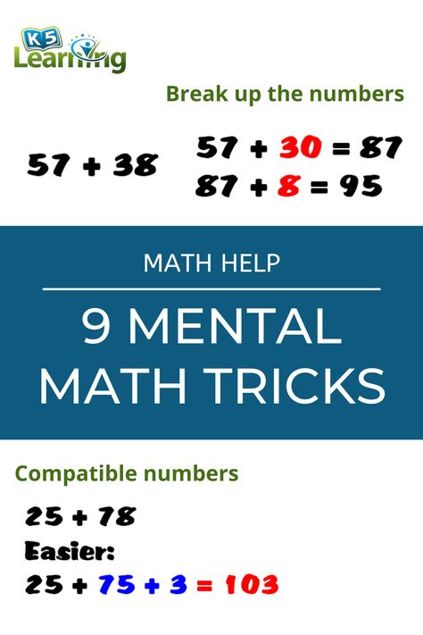 Mental Math Tricks Addition, Mental Math Tricks, Math Rti, Mental Math Strategies, Math Magic, Learning Mathematics, Math Tutorials, 1st Grade Math Worksheets, Basic Math Skills