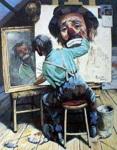 Love Emmett Kelly, Norman Rockwell Art, Clown Paintings, الفن الرقمي, Send In The Clowns, Clowning Around, A Clown, Arte Inspo, Art Et Illustration