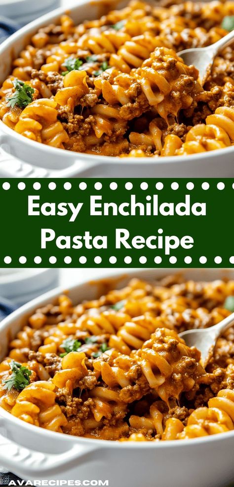 Looking for a delicious twist on traditional dinner recipes? This Enchilada Pasta Recipe combines zesty flavors with pasta for a family-friendly meal. Quick to prepare, it’s perfect for busy weeknights. Dinner Ideas Easy Beef, Beef Ground Recipes, Tasty Ground Beef Recipes, Simple Ground Beef Recipes, Delicious Ground Beef Recipes, Quick Beef Recipes, Quick Ground Beef Recipes, Beef Dinner Ideas, Easy Beef Recipes