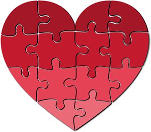 Silhouette Design Store - View Design #15743: heart puzzle Heart Puzzle, Happy Valentines Day Images, Heart Template, Shape Puzzles, Vintage Valentine Cards, Heart Images, Valentine Projects, Paper Gift Box, Valentines Art