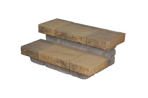 Two Step Landscape Block Stairs Project Material List at Menards® Ranch House Patio, Block Stairs, Diy Stairs Outdoor, Step Landscape, Garage Steps, Diy Retaining Wall, Entry Exterior, Landscaping Blocks, Paver Steps