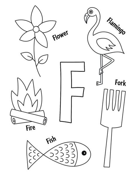 FREE Letter F Worksheets for Preschool! ⋆ The Hollydog Blog F Craft Preschool, Letter F Coloring Page Free Printable, F Preschool Crafts, The Letter F Activities For Preschool, Letter F Coloring Page, Letter F Worksheets Kindergarten, Preschool Worksheets For Kids, Letter F Preschool Crafts, Letter F For Preschoolers