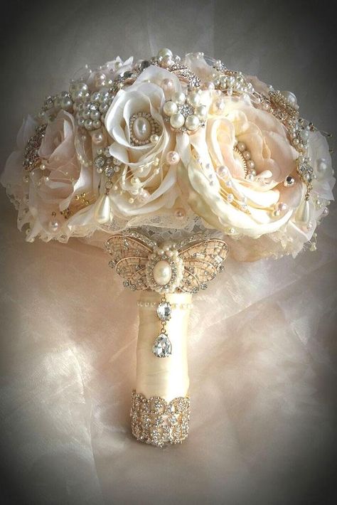 Rose Gold Brooch Bouquet, Bouquet Keepsake, Gold Bouquet, Jeweled Bouquet, Cascading Bouquet, Bridal Brooch Bouquet, Wedding Brooch Bouquets, Bouquet Brooch, Vintage Bouquet