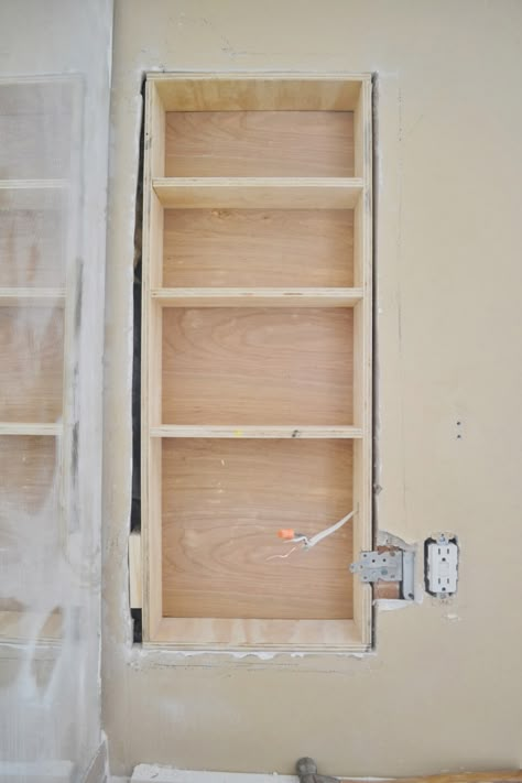 How To Hang Cabinets, Between The Studs Storage, Between The Studs, Between Studs, Recessed Shelves, Bathroom Wall Storage, Diy Dresser Makeover, Survival Techniques, Diy Dresser