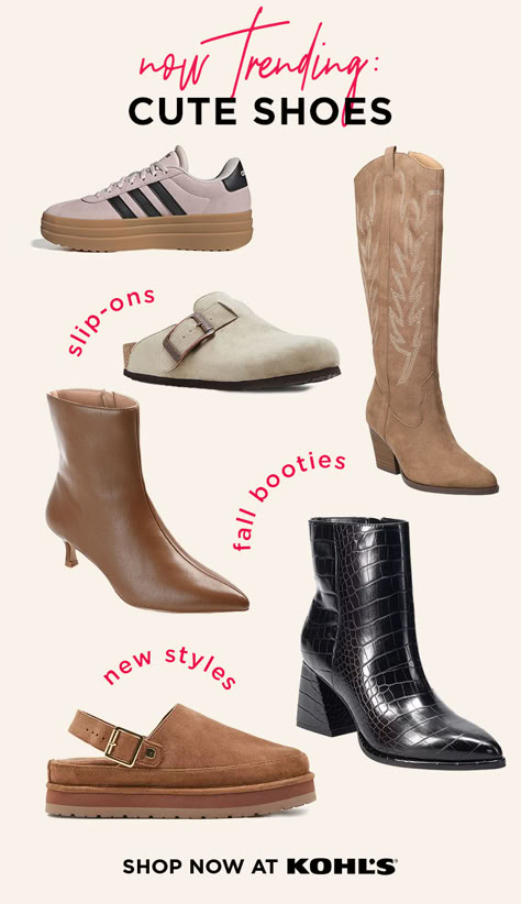 Step into the season with a new pair of shoes for every autumn occasion. Made for crisp air and crunching leaves, you can’t go wrong with boots, sneakers or anything in between. Shop cute fall shoes at Kohl’s and Kohls.com. Shoes For Fall Women, Cute Fall Shoes, Gothic Motorcycle, Proud Woman Quotes, Best Winter Shoes, Kohls Boots, Cute Shoes For Women, How To Wear Ankle Boots, Ootd Instagram