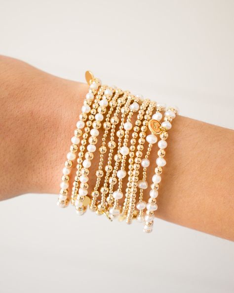 Stacked By MAC Gold Filled Bracelet - 2MM – MAC Collection Beaded Gold Bracelets, Cute Gold Bracelet, Good Bracelet Stack, E Newton Bracelets Stack, Newton Bracelets, E Newton Bracelet Stack, Cute Bracelet Stacks, Enewton Stack, Enewton Bracelets Stacks