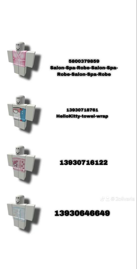 Towel Berry Avenue Codes, Towel Codes For Berry Ave, Berry Avenue Codes Towel, Spa Clothes, Roblox Outfits Codes, Id Brookhaven, Mirror Decals, Bloxburg Outfits, Cute Braces