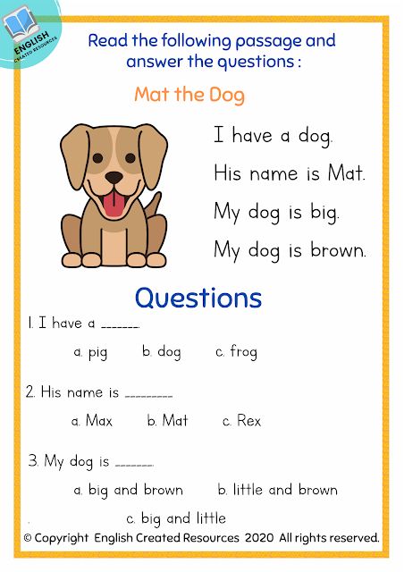 Kindergarten Reading Comprehension Part 1 Kindergarten English Lessons, Comprehension Worksheets Kindergarten, Preschool Reading Comprehension, Phonics Reading Comprehension, Reading For First Grade, Reading Preschool, Comprehension Worksheets Grade 1, Reading Comprehension Preschool, English Comprehension