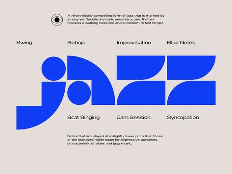 JAZZ by matthieumartigny on Dribbble Jazz Festival Poster Design, Jazz Logo Design, Jazz Color Palette, Jazz Graphic Design, Design Grafico Inspiration, Performing Arts Logo, Jazz Font, Jazz Typography, Jazz Poster Design