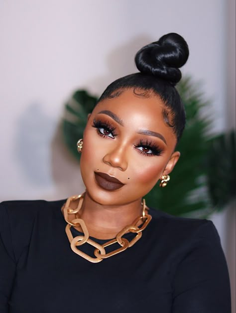 Tamara Renaye, Brown Lips, Shades Of Nude, Zara Necklace, Brown Girls Makeup, Luxury Hair Extensions, Cambodian Hair, Makeup Looks To Try, Makeup For Black Skin