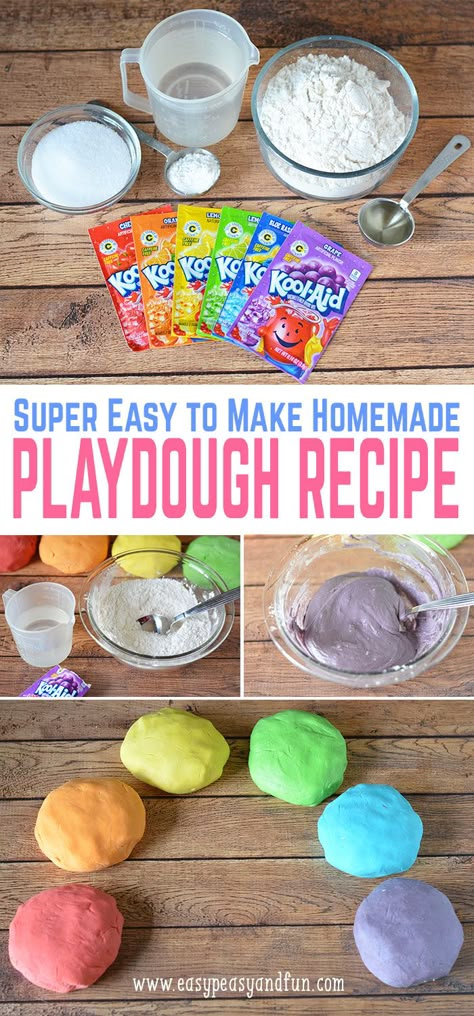 Diy Edible Playdough, Edible Playdough Recipes, Edible Play Dough Recipe, Easy Homemade Playdough Recipe, Edible Playdough, Diy Playdough, Play Dough Recipe, Homemade Playdough Recipe, Fun Diy Craft Projects